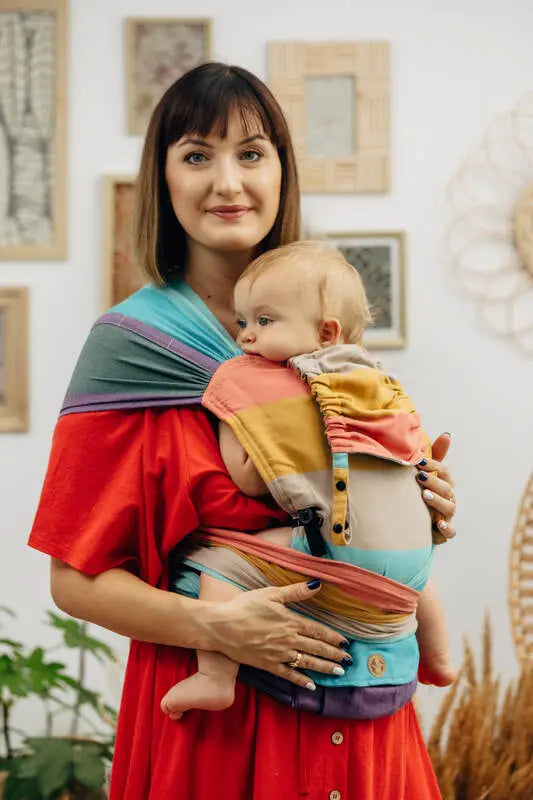 LennyHybrid Half Buckle Carrier, broken - twill weave 100% cotton - PASTELS - Woven Baby Size - Standard   lenny_hybrid    #