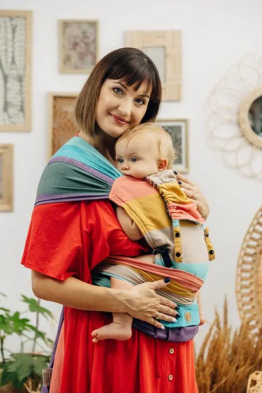 LennyHybrid Half Buckle Carrier, broken - twill weave 100% cotton - PASTELS - Woven Baby Size - Standard   lenny_hybrid    #