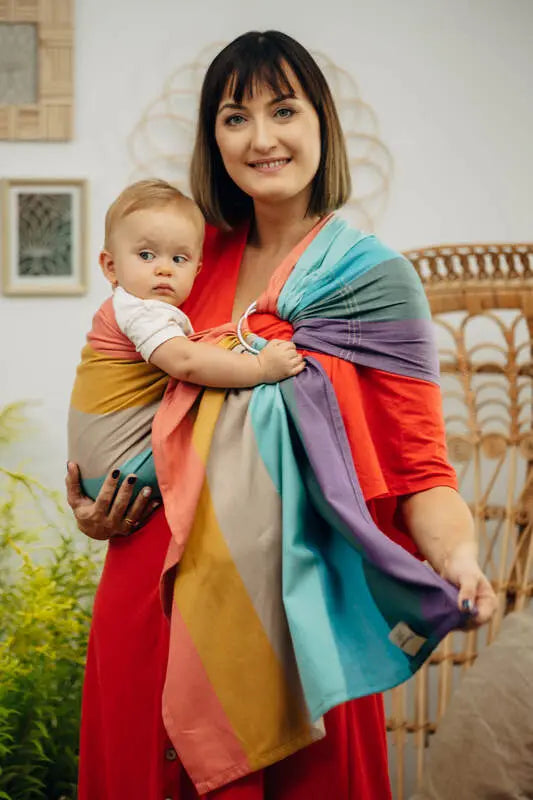 Ring Sling, Broken twill Weave (100% cotton), with gathered shoulder - PASTELS - standard 1.8m - Woven Baby    ring_slings    #