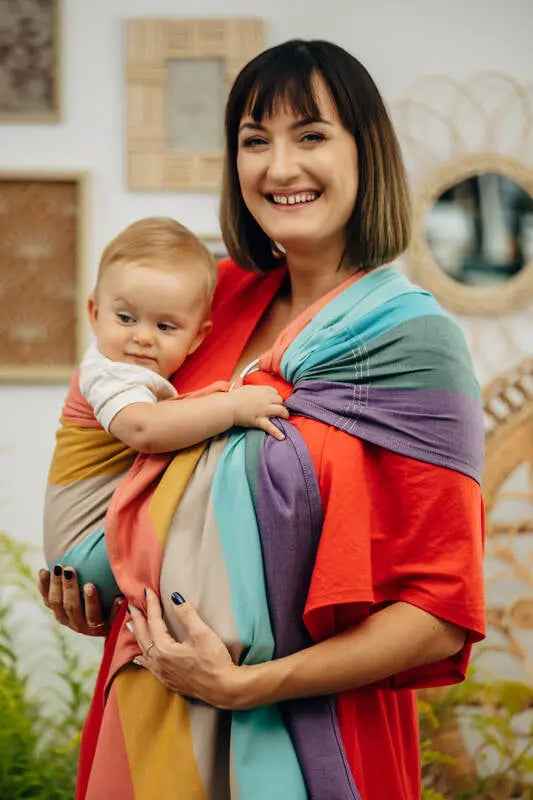 Ring Sling, Broken twill Weave (100% cotton), with gathered shoulder - PASTELS - standard 1.8m - Woven Baby    ring_slings    #