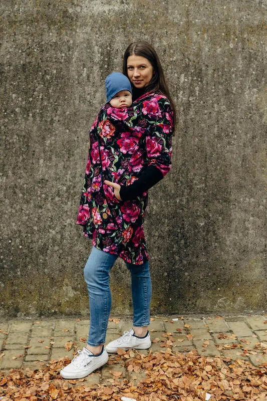 Asymmetrical Hoodie - Peony, 10% elastane, 3% polyester) (87% cotton) - Woven Baby M   asymmetrical_hoodies    #