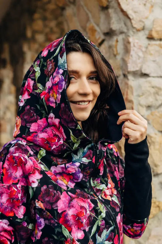Asymmetrical Hoodie - Peony, 10% elastane, 3% polyester) (87% cotton) - Woven Baby M   asymmetrical_hoodies    #
