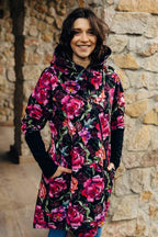 Asymmetrical Hoodie - Peony, 10% elastane, 3% polyester) (87% cotton) - Woven Baby M   asymmetrical_hoodies    #