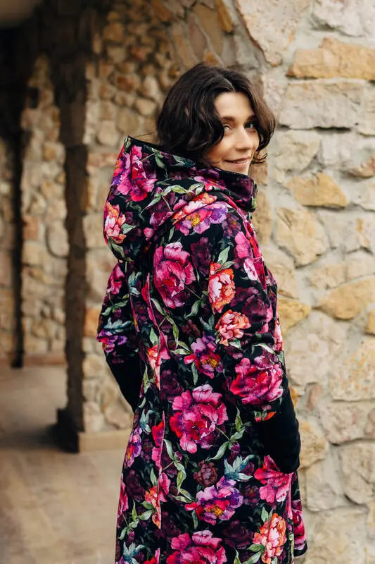 Asymmetrical Hoodie - Peony, 10% elastane, 3% polyester) (87% cotton) - Woven Baby M   asymmetrical_hoodies    #