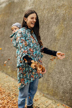 Asymmetrical Hoodie - Tropical Garden, 10% elastane, 3% polyester) (87% cotton) - Woven Baby XS   asymmetrical_hoodies    #