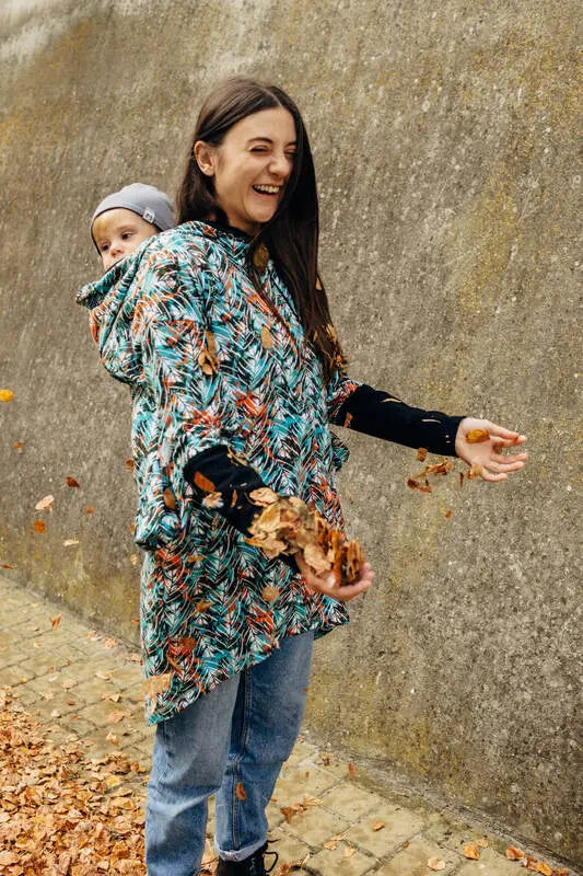 Asymmetrical Hoodie - Tropical Garden, 10% elastane, 3% polyester) (87% cotton) - Woven Baby XS   asymmetrical_hoodies    #