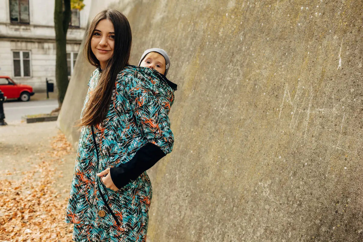 Asymmetrical Hoodie - Tropical Garden, 10% elastane, 3% polyester) (87% cotton) - Woven Baby XS   asymmetrical_hoodies    #