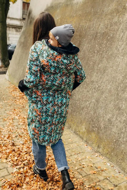 Asymmetrical Hoodie - Tropical Garden, 10% elastane, 3% polyester) (87% cotton) - Woven Baby XS   asymmetrical_hoodies    #