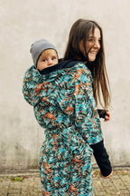 Asymmetrical Hoodie - Tropical Garden, 10% elastane, 3% polyester) (87% cotton) - Woven Baby XS   asymmetrical_hoodies    #