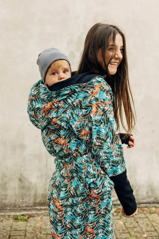Asymmetrical Hoodie - Tropical Garden, 10% elastane, 3% polyester) (87% cotton) - Woven Baby XS   asymmetrical_hoodies    #