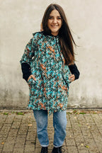 Asymmetrical Hoodie - Tropical Garden, 10% elastane, 3% polyester) (87% cotton) - Woven Baby XS   asymmetrical_hoodies    #