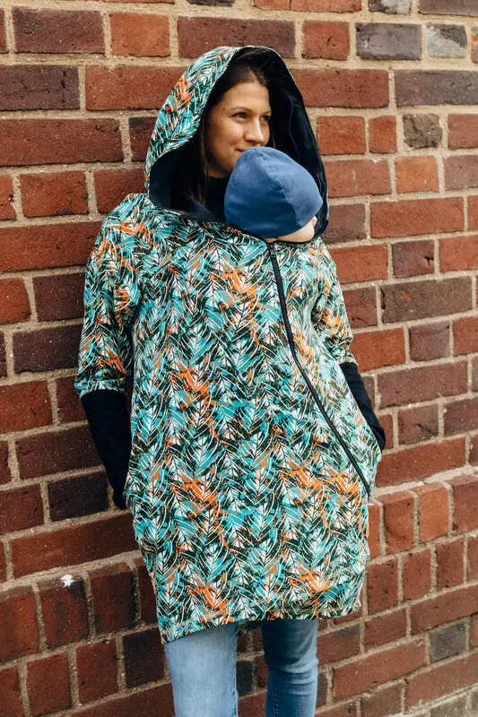 Asymmetrical Hoodie - Tropical Garden, 10% elastane, 3% polyester) (87% cotton) - Woven Baby XS   asymmetrical_hoodies    #