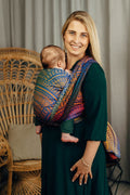 Baby Wrap, Jacquard Weave (100% cotton) - PEACOCK'S TAIL - BOLERO - sizeXS