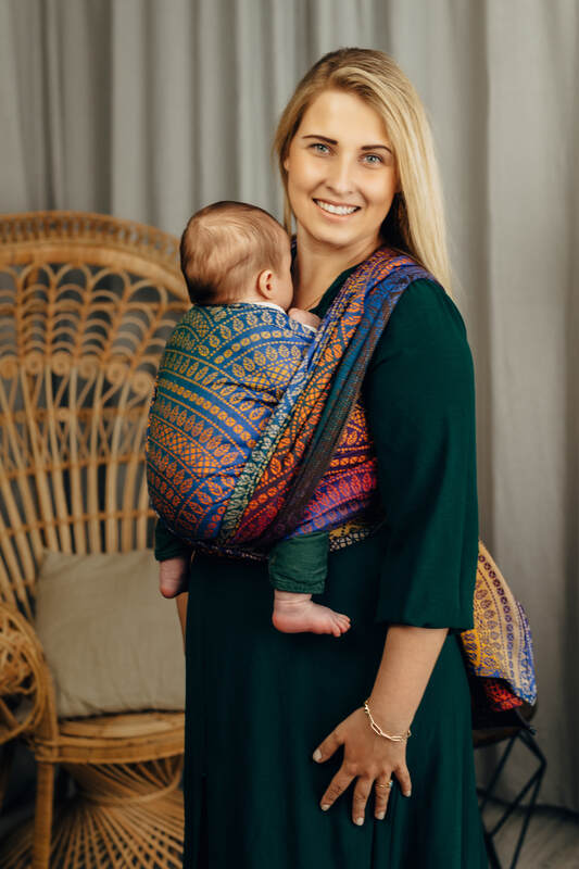 Baby Wrap, Jacquard Weave (100% cotton) - PEACOCK'S TAIL - BOLERO