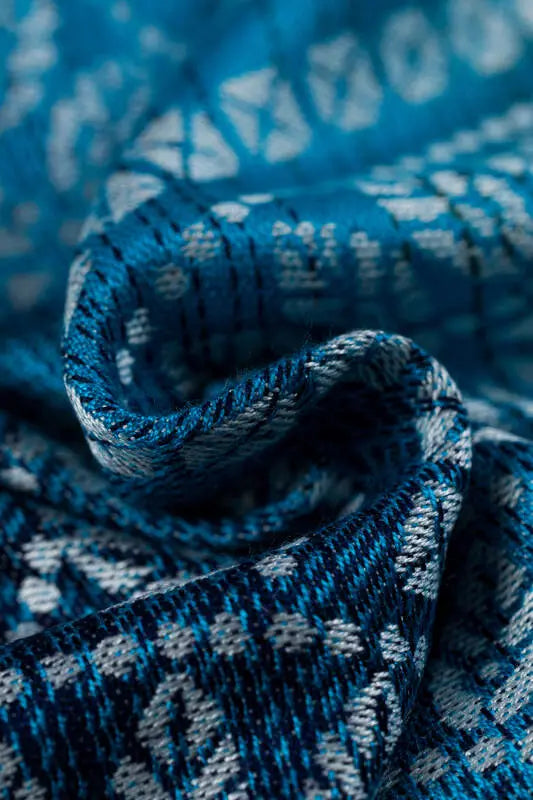 Baby Wrap, Jacquard Weave (100% bamboo viscose) - PEACOCK'S TAIL - SEA ANGEL - Woven Baby XS - 4   long_woven_wraps    #