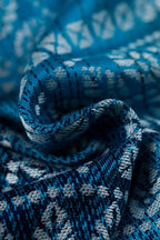 Baby Wrap, Jacquard Weave (100% bamboo viscose) - PEACOCK'S TAIL - SEA ANGEL - Woven Baby XS - 4   long_woven_wraps    #
