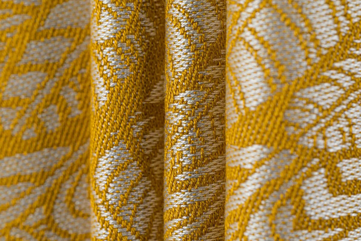 Baby Wrap, Jacquard Weave (100% bamboo viscose) - WILD SOUL - AURUM - Woven Baby XS - 4   long_woven_wraps    #