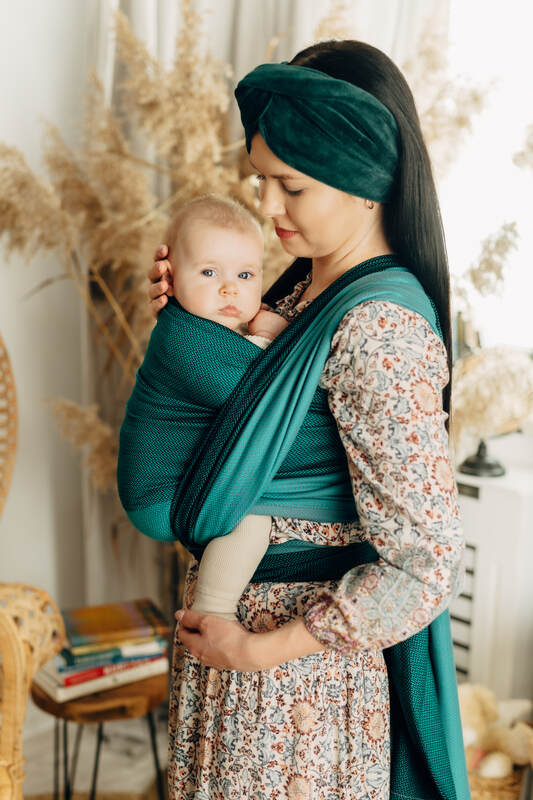 Baby Wrap, Herringbone Weave (100% cotton) - LITTLE HERRINGBONE SALSA (grade B)