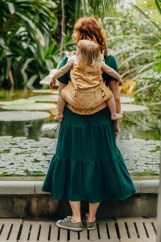LennyPreschool Carrier, jacquard weave (100% bamboo viscose) - WILD SOUL - AURUM - Woven Baby Size - Preschool   lenny_preschool    #