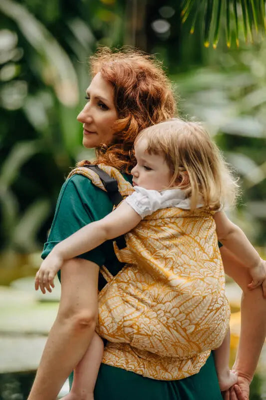 LennyPreschool Carrier, jacquard weave (100% bamboo viscose) - WILD SOUL - AURUM - Woven Baby Size - Preschool   lenny_preschool    #