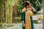 Ring Sling, Jacquard Weave (100% bamboo viscose), with gathered shoulder - WILD SOUL - AURUM - standard 1.8m - Woven Baby    ring_slings    #