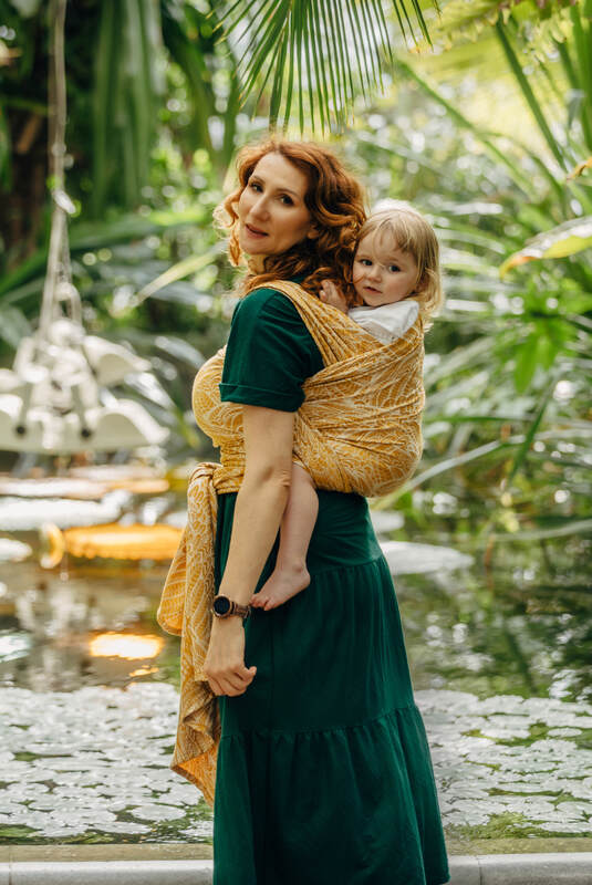 Baby Wrap, Jacquard Weave (100% bamboo viscose) - WILD SOUL - AURUM