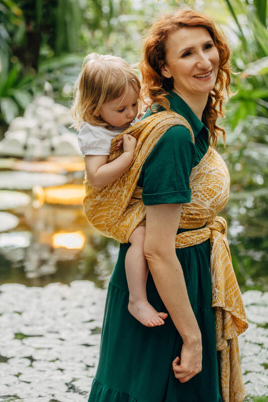 Baby Wrap, Jacquard Weave (100% bamboo viscose) - WILD SOUL - AURUM