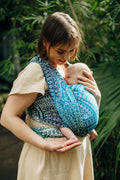 Baby Wrap, Jacquard Weave (100% bamboo viscose) - PEACOCK'S TAIL - SEA ANGEL