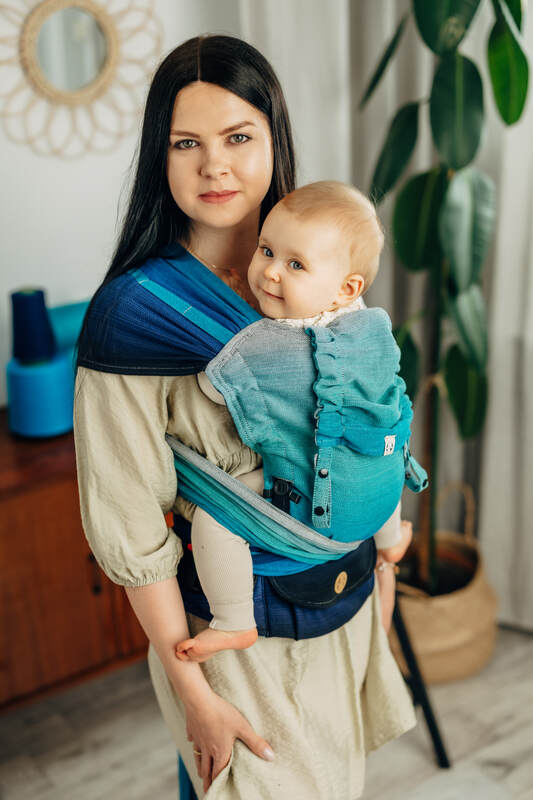 LennyHybrid Half Buckle Carrier, broken - twill weave 100% cotton - AIRGLOW