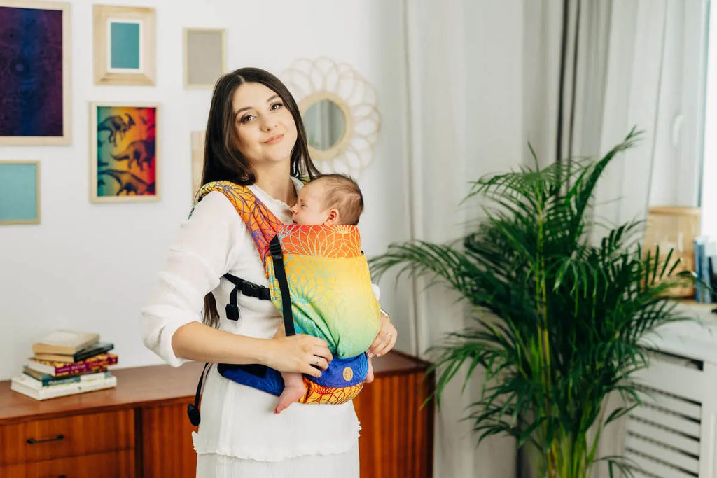 LennyLight Carrier, jacquard weave 100% cotton - RAINBOW LOTUS - Woven Baby Standard   lenny_light    #