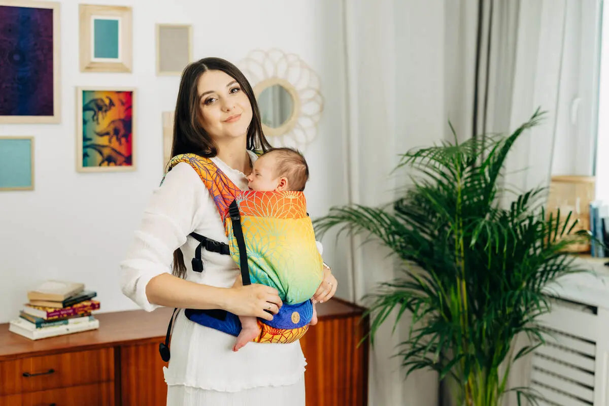 LennyLight Carrier, jacquard weave 100% cotton - RAINBOW LOTUS - Woven Baby Size - Standard   lenny_light    #