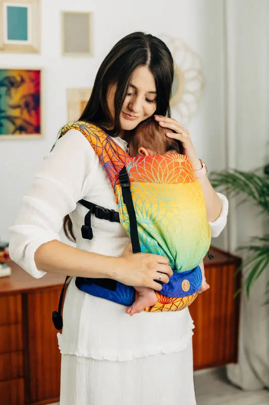 LennyLight Carrier, jacquard weave 100% cotton - RAINBOW LOTUS - Woven Baby Size - Standard   lenny_light    #