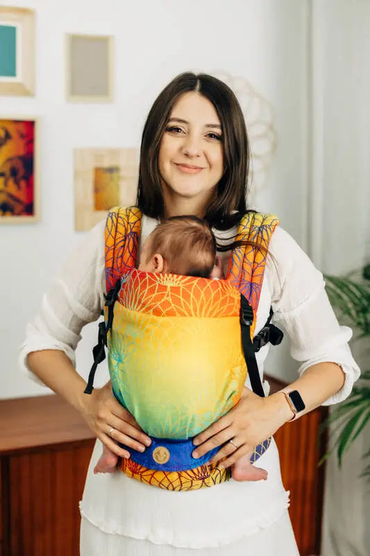 LennyLight Carrier, jacquard weave 100% cotton - RAINBOW LOTUS - Woven Baby Size - Standard   lenny_light    #