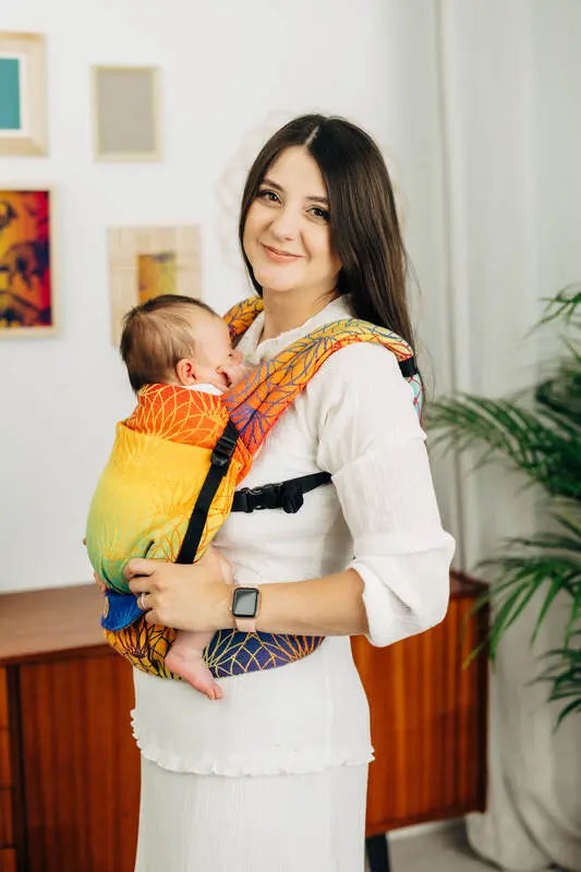 LennyLight Carrier, jacquard weave 100% cotton - RAINBOW LOTUS - Woven Baby Size - Standard   lenny_light    #