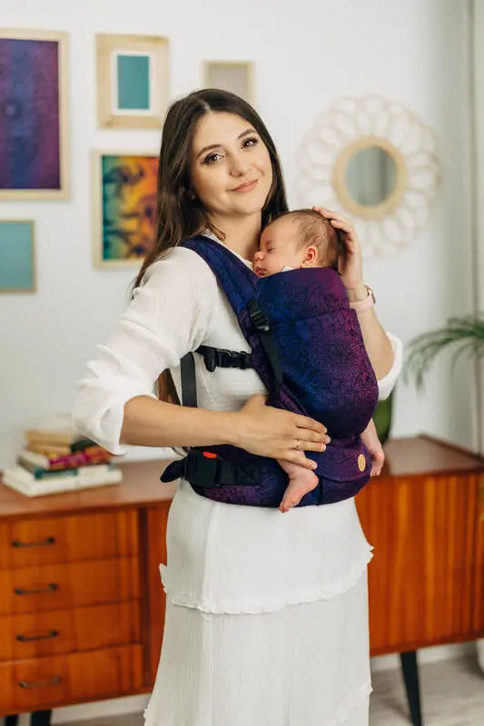 LennyLight Carrier, jacquard weave 100% cotton - WILD WINE - BOUQUET - Woven Baby Standard   lenny_light    #