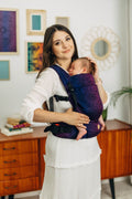 LennyLight Carrier, jacquard weave 100% cotton - WILD WINE - BOUQUET