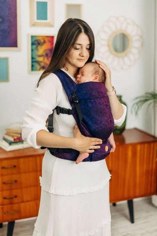 LennyLight Carrier, jacquard weave 100% cotton - WILD WINE - BOUQUET - Woven Baby Size - Standard   lenny_light    #