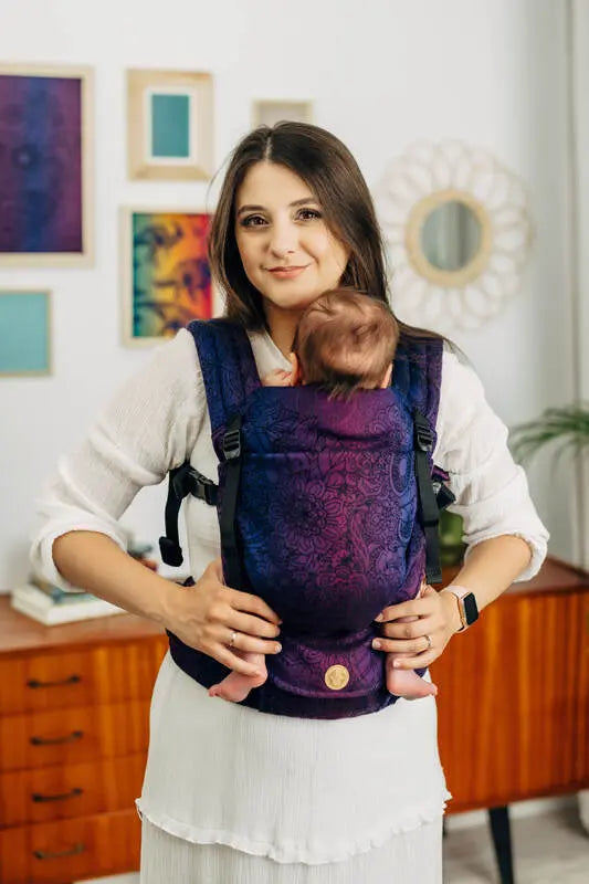 LennyLight Carrier, jacquard weave 100% cotton - WILD WINE - BOUQUET - Woven Baby Size - Standard   lenny_light    #