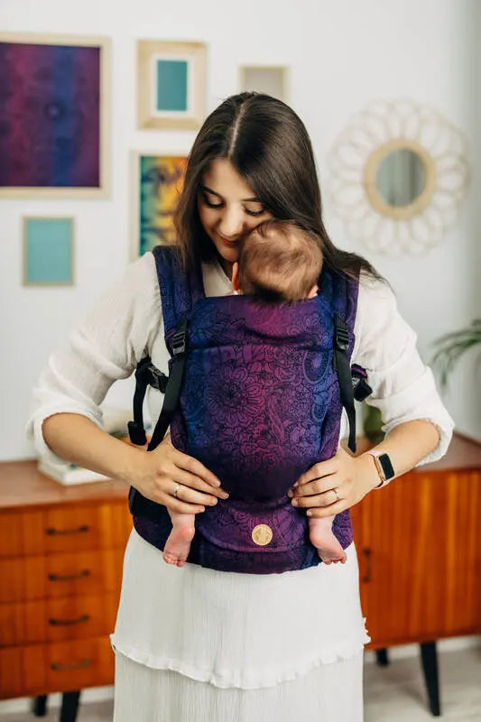 LennyLight Carrier, jacquard weave 100% cotton - WILD WINE - BOUQUET - Woven Baby Standard   lenny_light    #