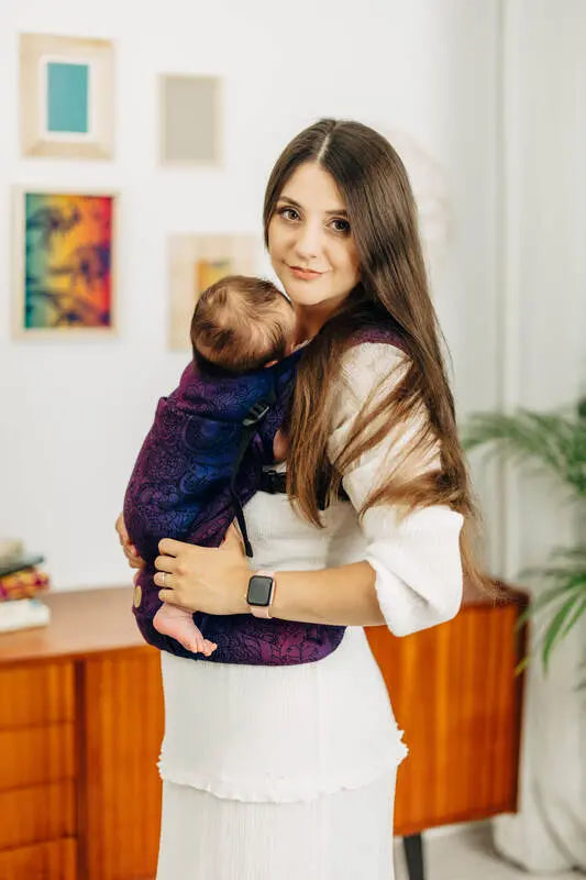LennyLight Carrier, jacquard weave 100% cotton - WILD WINE - BOUQUET - Woven Baby Standard   lenny_light    #