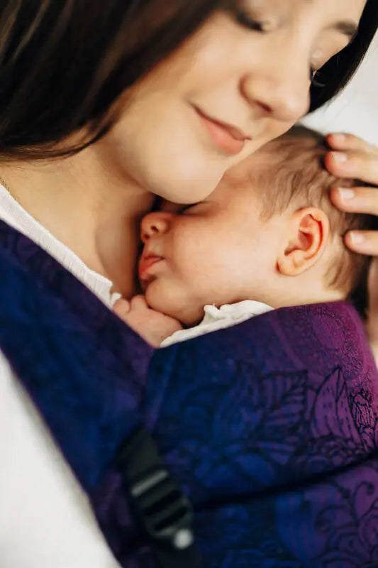 LennyLight Carrier, jacquard weave 100% cotton - WILD WINE - BOUQUET - Woven Baby Standard   lenny_light    #