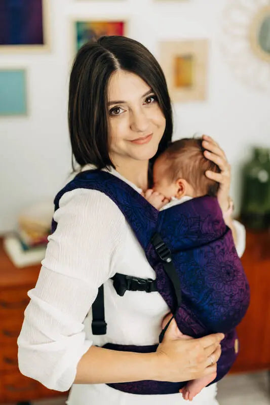 LennyLight Carrier, jacquard weave 100% cotton - WILD WINE - BOUQUET - Woven Baby Standard   lenny_light    #