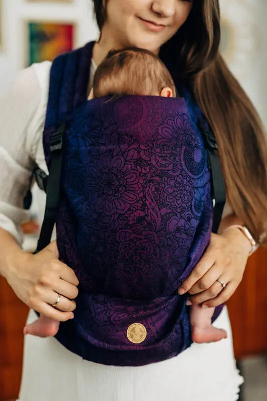 LennyLight Carrier, jacquard weave 100% cotton - WILD WINE - BOUQUET - Woven Baby Standard   lenny_light    #