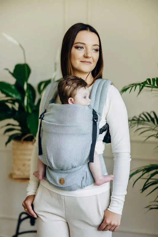 My First Carrier - LennyLight, herringbone weave 100% cotton - LITTLE HERRINGBONE GREY - Woven Baby Size - Standard   lenny_light    #