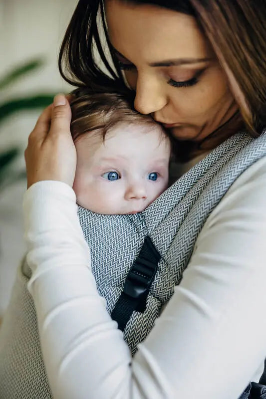 My First Carrier - LennyLight, herringbone weave 100% cotton - LITTLE HERRINGBONE GREY - Woven Baby Standard   lenny_light    #