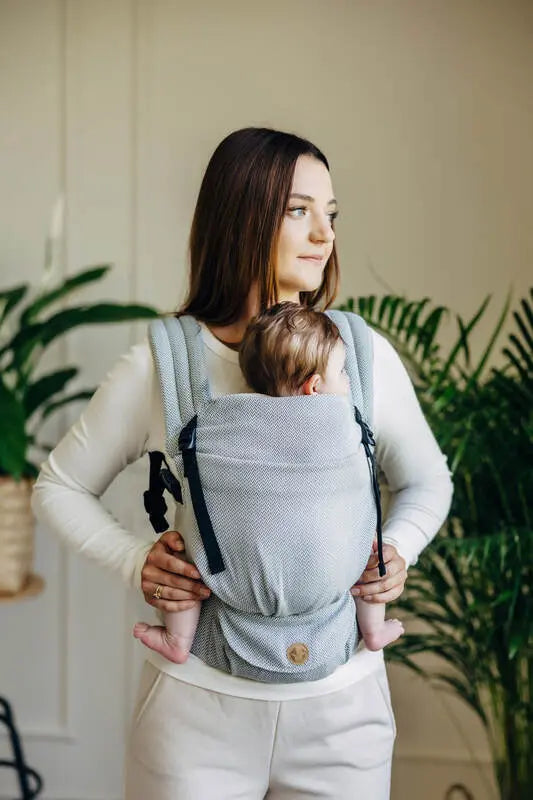 My First Carrier - LennyLight, herringbone weave 100% cotton - LITTLE HERRINGBONE GREY - Woven Baby Standard   lenny_light    #