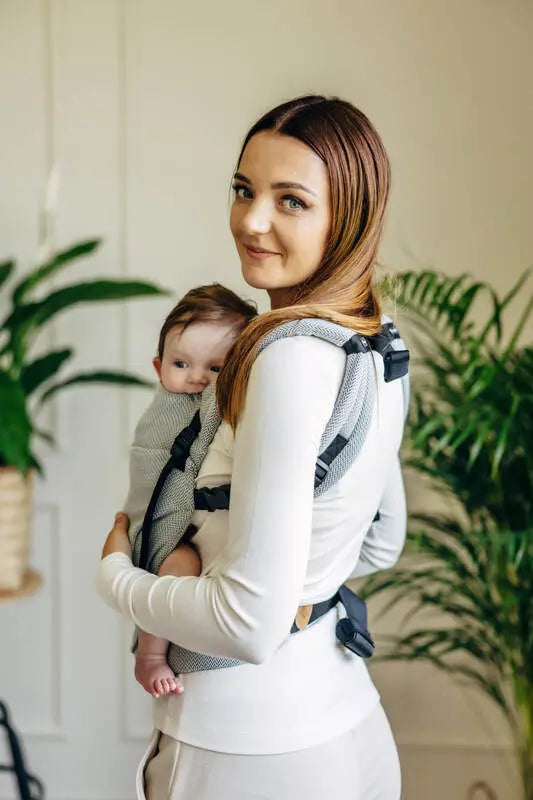 My First Carrier - LennyLight, herringbone weave 100% cotton - LITTLE HERRINGBONE GREY - Woven Baby Standard   lenny_light    #