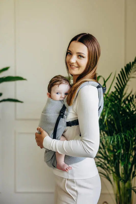 My First Carrier - LennyLight, herringbone weave 100% cotton - LITTLE HERRINGBONE GREY - Woven Baby Standard   lenny_light    #