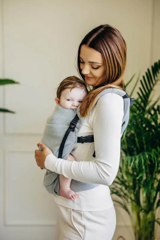 My First Carrier - LennyLight, herringbone weave 100% cotton - LITTLE HERRINGBONE GREY - Woven Baby Standard   lenny_light    #