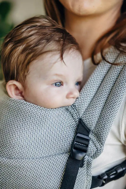 My First Carrier - LennyLight, herringbone weave 100% cotton - LITTLE HERRINGBONE GREY - Woven Baby Standard   lenny_light    #